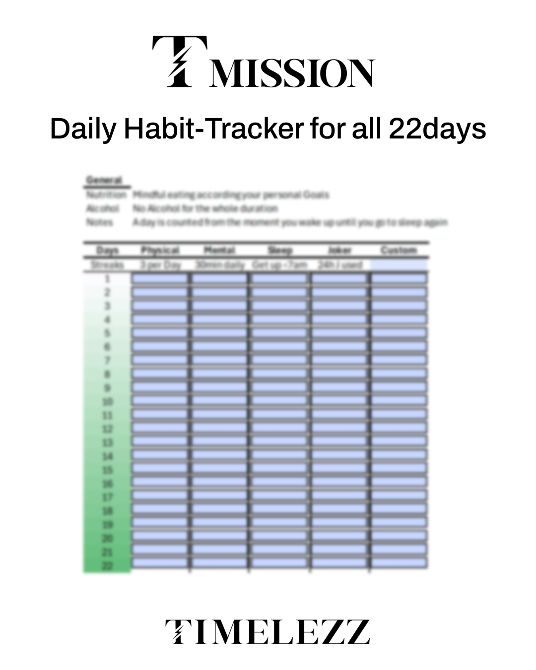 Timelezz Mission Habit Tracker (All Tiers)
